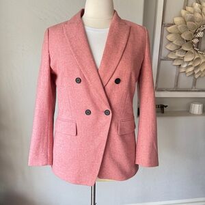 Loft Jacket Women's Wool Chic Pink Salmon Business‎ Blazer Size 12 New
